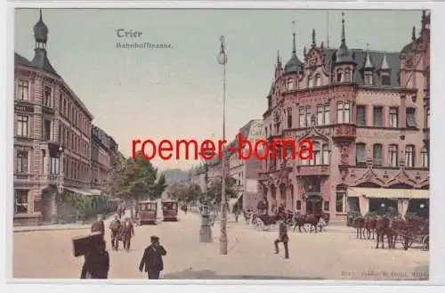 82781 Ak Trier Bahnhofstraße Hotel Reichshof um 1910