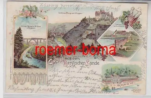 79909 Ak Lithographie Gruss aus dem Bergischen Lande Restauration usw.1900