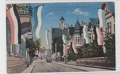 62888 Ak Bad Dürkheim im Flaggenschmuck Mannheimerstraße 1921