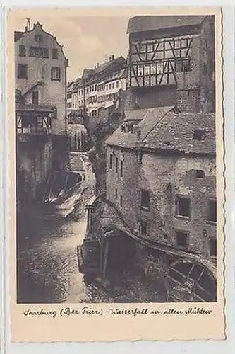 62492 Ak Saarburg (Bezirk Trier) Wasserfall mit alten Mühlen um 1940