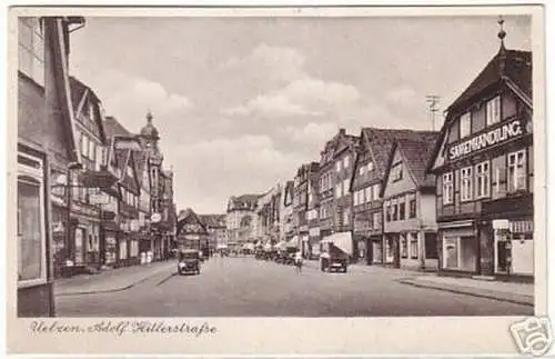 11518 Ak Uelzen Straßenansicht mit Verkehr um 1940