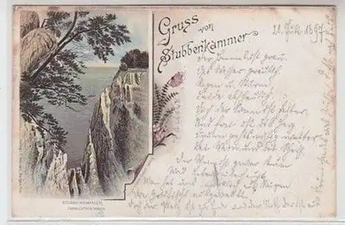 59132 Ak Lithographie Gruß von Stubbenkammer 1897