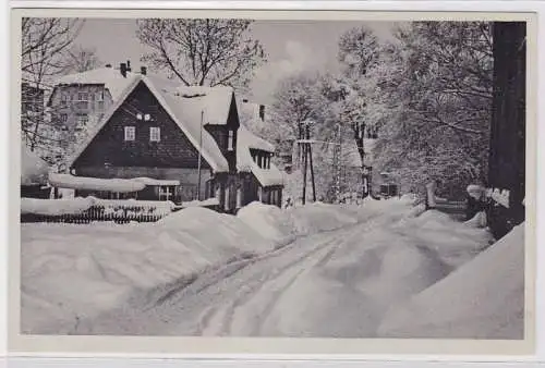 84602 Winter Ak Zwönitz im Erzgebirge am Mühlgraben um 1940