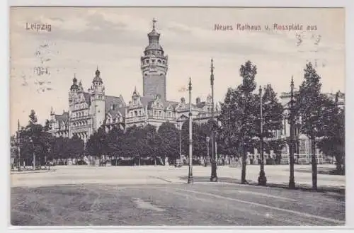 98407 Ak Leipzig - Neues Rathaus von Rossplatz aus 1912