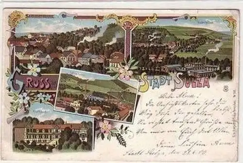 18958 Ak Lithographie Gruß aus Stadt Sulza 1900