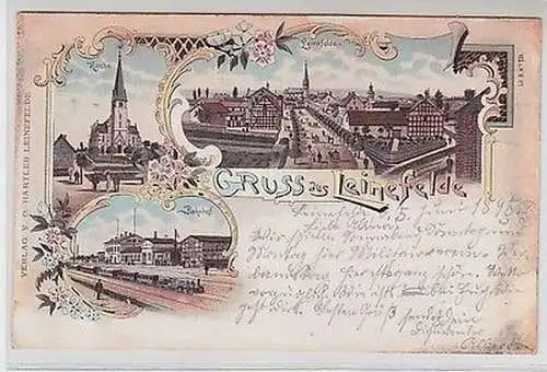 61200 Ak Lithographie Gruß aus Leinefelde 1898