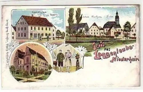 34874 Ak Lithographie Gruß aus Langeleuba Niederhain