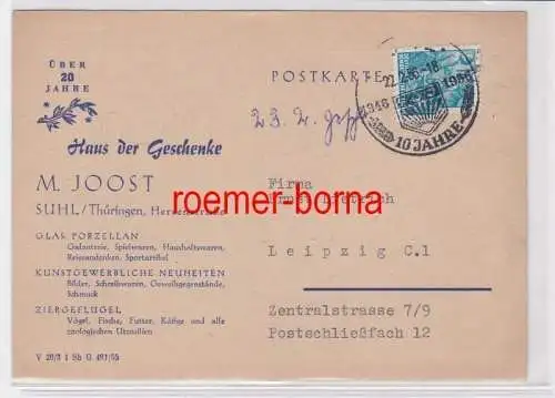 70711 Reklame Ak Suhl Haus der Geschenke M. Joost 1956