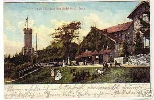 03771 Feldpost Ak Jena Forsthaus & Kriegerdenkmal 1914