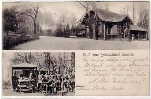 58391 Mehrbild Ak Gruß vom Schießstand Dönche 1913