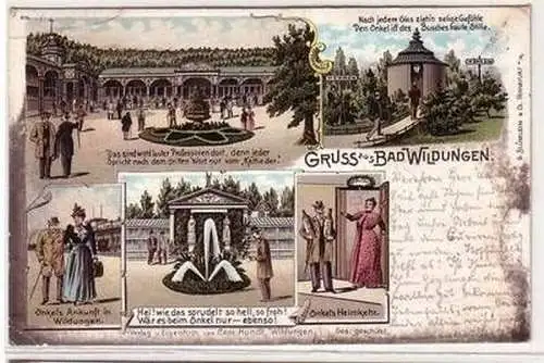 53345 Ak Lithographie Gruß aus Bad Wildungen 1901