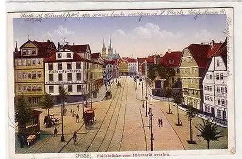 61691 Ak Cassel Fuldabrücke vom Holzmarkt gesehen 1918