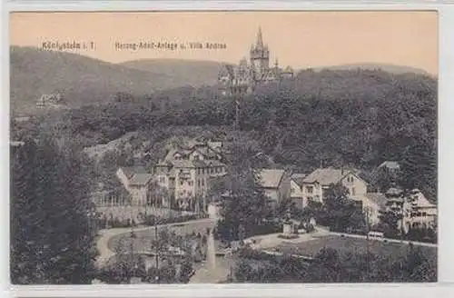 54466 Ak Königstein im Taunus Herzog Adolf Anlage & Villa Andrae um 1920