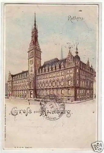 17979 Halt gegens Licht Ak Gruß aus Hamburg 1898