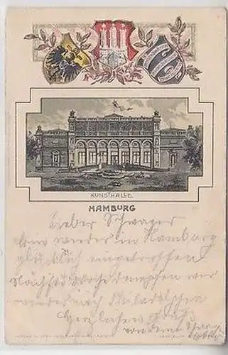 12355 Wappen Präge Ak Hamburg Kunsthalle 1901