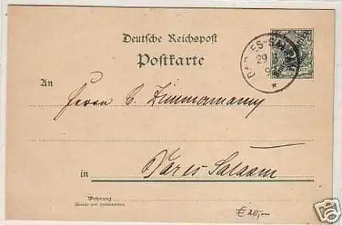 26891 Ganzsache Daressalam Deutsch Ostafrika 1897