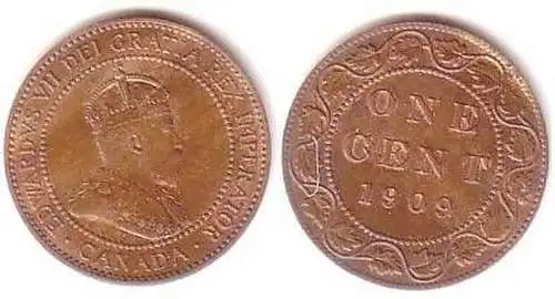 1 Cent Kupfer Münze Kanada 1909