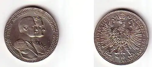 3 Mark Silbermünze Sachsen-Weimar-Eisenach 1915