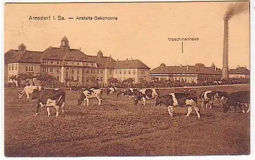 05266 Feldpost Ak Arnsdorf i. Sa. Anstalts Oekonomie 1918