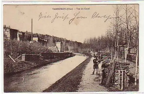 10665 Feldpost Ak Varinfroy Oise Vue du Canal um 1915