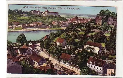 39288 Feldpost Ak Blick über Posta nach Pirna 1915