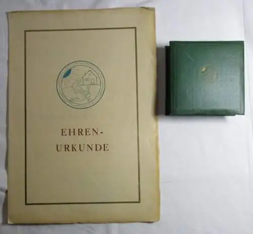 Ehrenurkunde & Medaille Zentrale Fachkommission Kleingärtner & Siedler (126771)