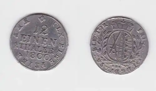 1/12 Taler Silber Münze Sachsen 1800 IEC (130214)