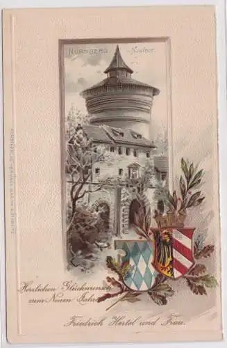 901795 Wappen Präge Ak Nürnberg Neuthor 1898