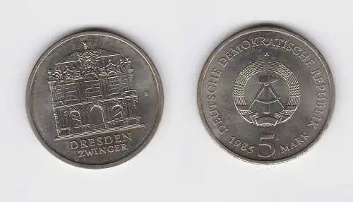 DDR Gedenk Münze 5 Mark Dresden Zwinger 1985 Stempelglanz (148858)