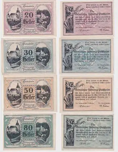 20.30,50 und 80 Heller Banknoten Notgeld Gemeinde Attnang-Puchheim 1920 (122929)