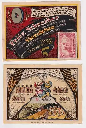 Banknote Notgeld Fritz Schreiber Siersleben Handelsmühle o.D. (1921/22) (138203)