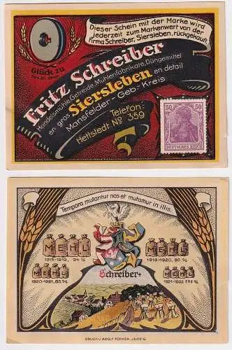 Banknote Notgeld Fritz Schreiber Siersleben Handelsmühle o.D. (1921/22) (134116)