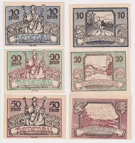 10, 20 50 Heller Banknoten Notgeld Gemeinde Abtenau 1920 (127230)