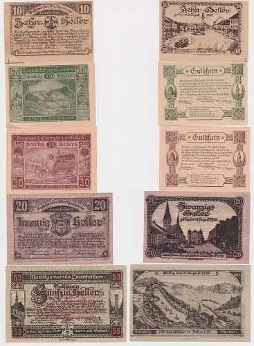 5 Banknoten Notgeld Marktgemeinde und Stiftung bei Leonfelden 1920 (103233)