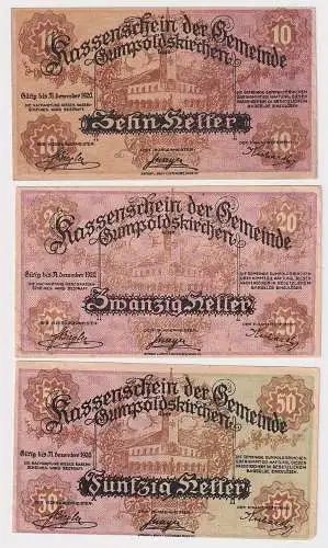 10,20 und 50 Heller Banknoten Notgeld Gemeinde Gumpoldskirchen 1920 (104686)