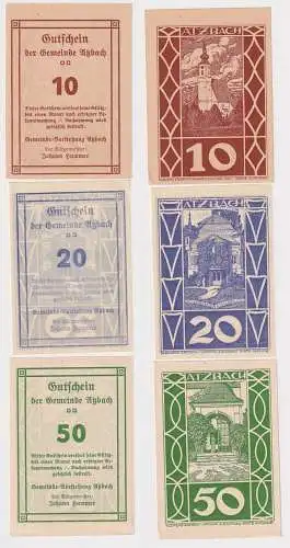 10,20 und 50 Heller Banknoten Notgeld Atzbach 1920 (103507)