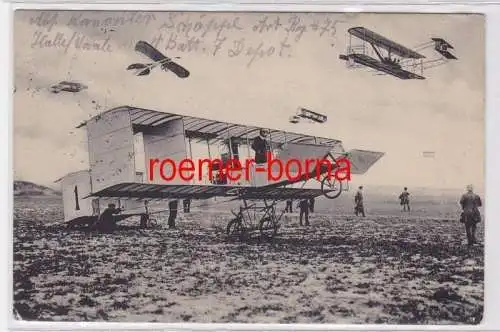 83761 Feldpost Ak Magdeburg Flugtag ? verschiedene Flugzeuge 1915