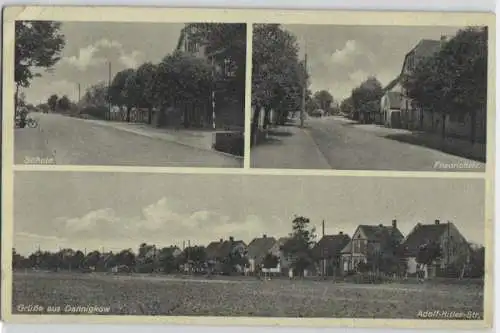 92507 Mehrbild Ak Grüße aus Dannigkow Schule, Friedrichstraße usw. um 1930