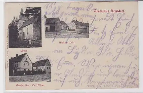 88773 Mehrbild Ak Gruß aus Almsdorf Gasthof, Kirche, Dorfansicht 1910