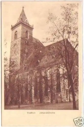 18258 Ak die schiefe Johanniskirche in Staßfurt um 1920