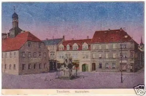 28845 Ak Teuchern Marktplatz mit Ratskeller 1913