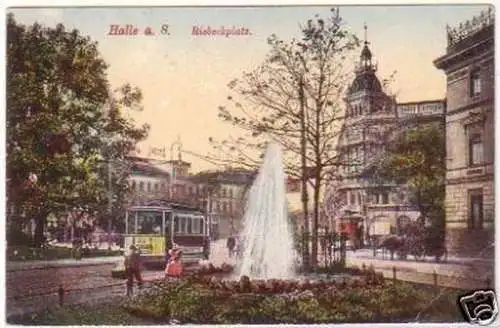 19785 Feldpost Ak Halle an der Saale Riebeckplatz 1918