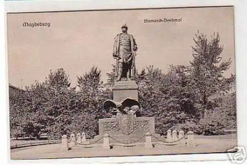 09180 Ak Magdeburg Bismarck Denkmal um 1920