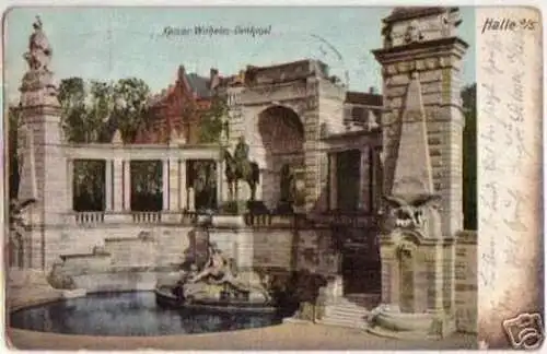 11444 Ak Halle Saale Kaiser Wilhelm Denkmal 1904