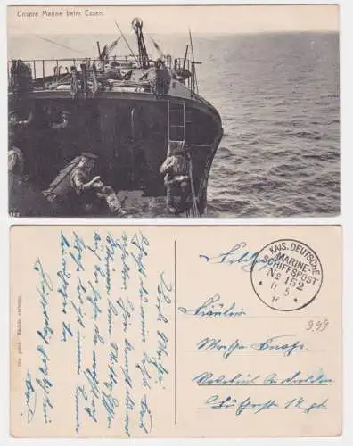 95782 Ak Unsere Marine beim Essen, Schifffahrt, kais. deutsche Marine 1916