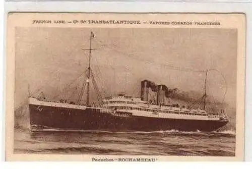 46365 Ak französischer Postdampfer "Rochambeau" um 1920