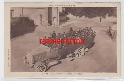 72800 Wohlfahrts Ak Ein Berliner 'Rundfahrt'-Automobil im Felde 1917