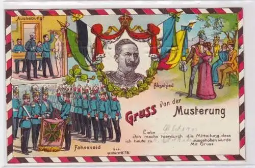 87269 Reservistika Ak Gruß von der Musterung 1909