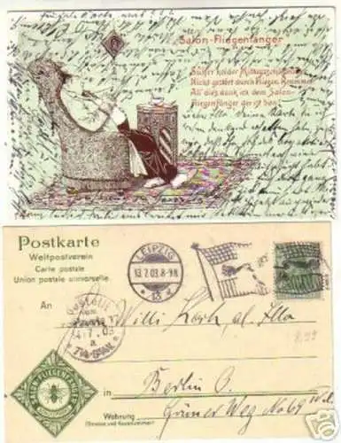 03716 Reklame Postkarte Salon-Fliegenfänger 1903