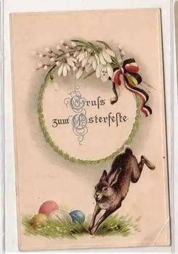 29099 Präge Oster Ak Osterhase und Ostereier 1918